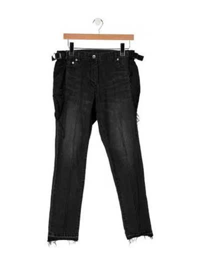 Pre-owned Sacai Mid-rise Straight Leg Jeans In Black