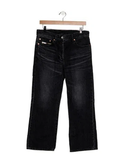 Pre-owned Sacai Mid-rise Straight Leg Jeans In Black