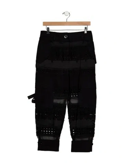 Pre-owned Sacai Mid-rise Straight Leg Jeans In Black