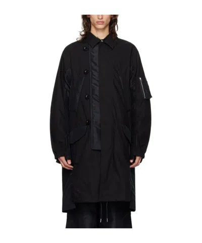 Sacai Military Coat In Black