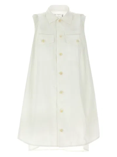 Sacai Mini Chemisier Dress Dresses White