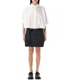Sacai Cotton Poplin X Wool Mini Dress In Black