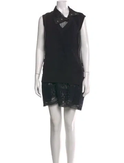 Pre-owned Sacai Mini Dress In Black