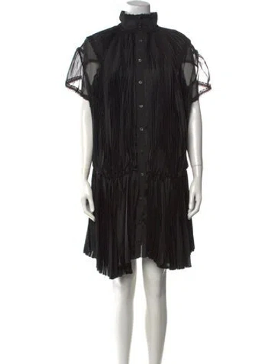 Pre-owned Sacai Mini Dress In Black