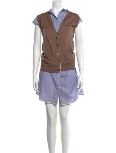 Pre-owned Sacai Mini Dress In Blue