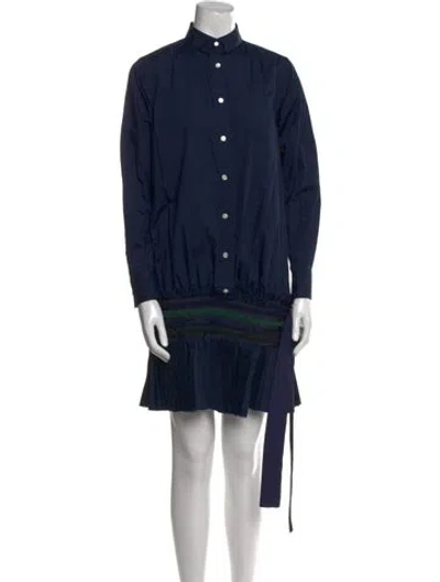 Pre-owned Sacai Mini Dress In Blue