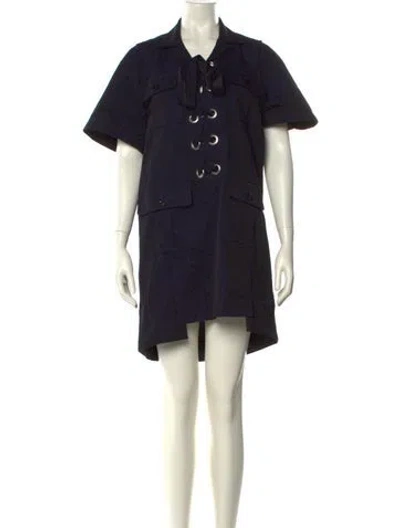 Pre-owned Sacai Mini Dress In Blue