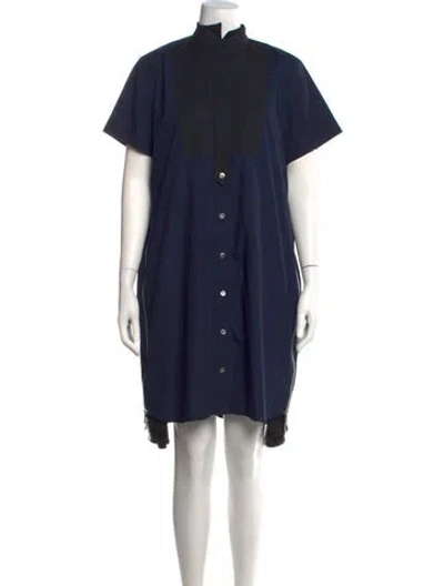 Pre-owned Sacai Mini Dress In Blue