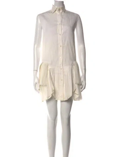 Pre-owned Sacai Mini Dress In Neutrals