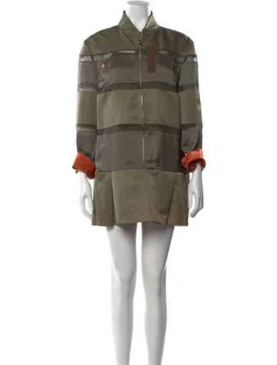 Pre-owned Sacai Mini Dress W/ Tags In Green