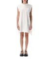 Sacai Mini Dress In Satin Cotton In White