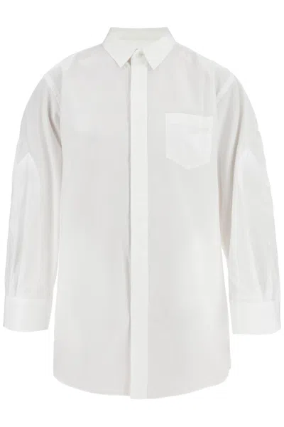 Sacai Mini Poplin Blouse In Chem In White