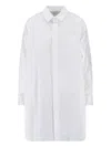 Sacai Pleated Shirt Mini Dress In White