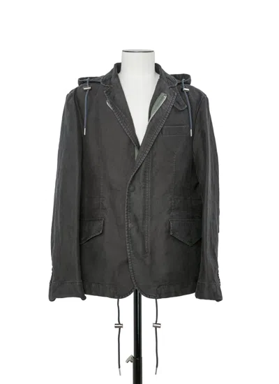 Sacai Mini Sueded Cotton Jacket In Gray