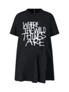 Sacai Mini T-shirt Dress In Black