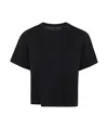 Sacai Mixed Cotton Knitted T-shirt In Black