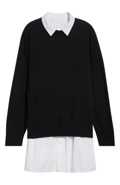 Sacai Patchwork Dress In Black