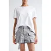 Sacai Mixed Media Poplin & Jersey Top In White