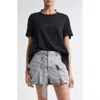 Sacai Mixed Media Poplin & Jersey Top In Black