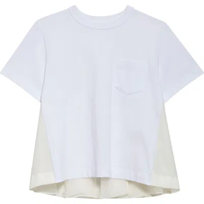 Sacai Mixed Media T-shirt In White