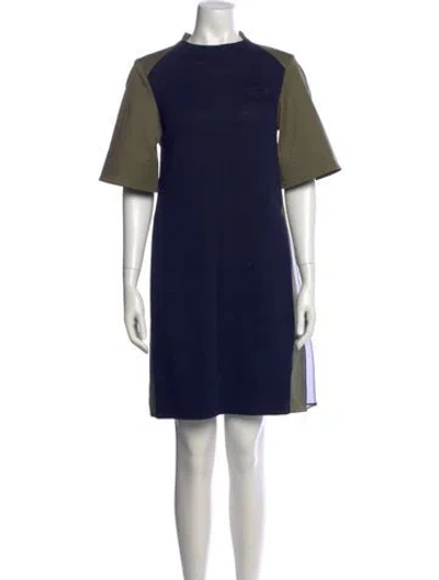 Pre-owned Sacai Mock Neck Knee-length Dress In Blue