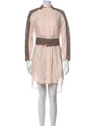 Pre-owned Sacai Mock Neck Knee-length Dress In Pink