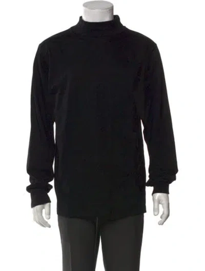 Pre-owned Sacai Mock Neck Long Sleeve Henley In Black