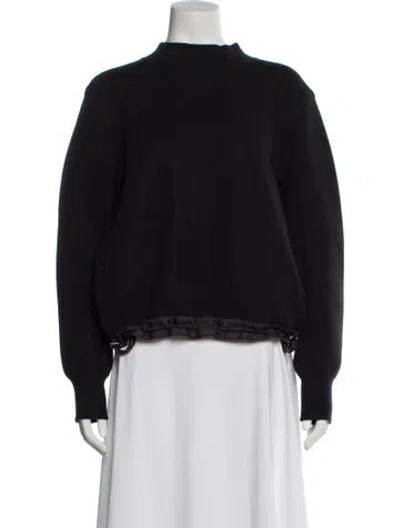 Pre-owned Sacai Mock Neck Long Sleeve Sweatshirt In Black