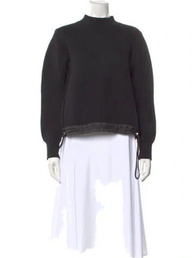 Pre-owned Sacai Mock Neck Long Sleeve Sweatshirt In Gray