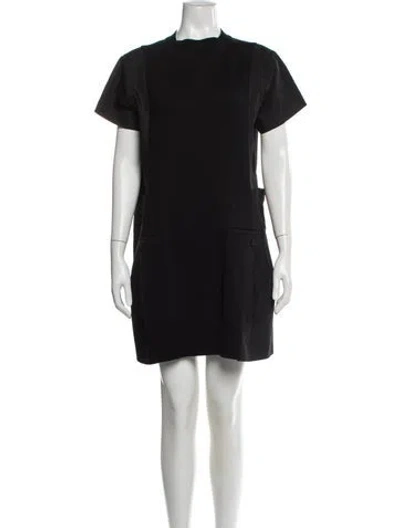 Pre-owned Sacai Mock Neck Mini Dress In Black