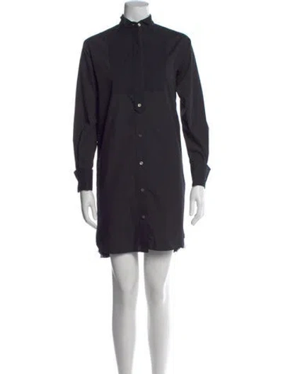 Pre-owned Sacai Mock Neck Mini Dress In Black