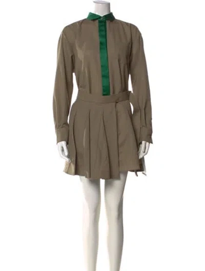Pre-owned Sacai Mock Neck Mini Dress In Multi