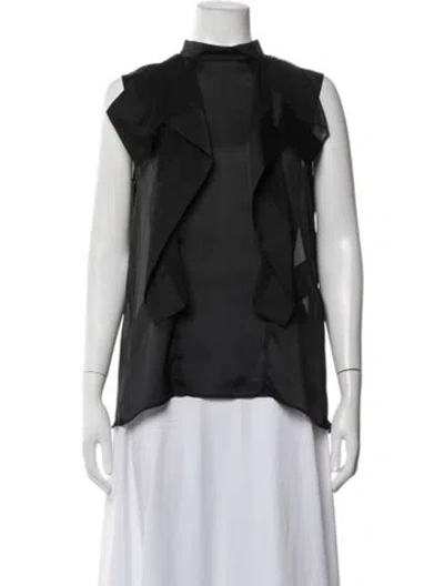 Pre-owned Sacai Mock Neck Sleeveless Top In Black