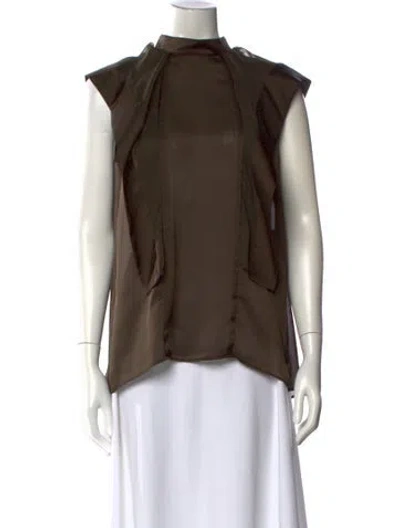 Pre-owned Sacai Mock Neck Sleeveless Top W/ Tags In Brown