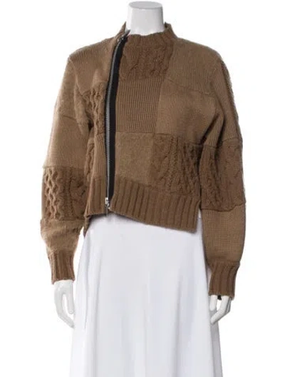 Pre-owned Sacai Mock Neck Sweater In Brown