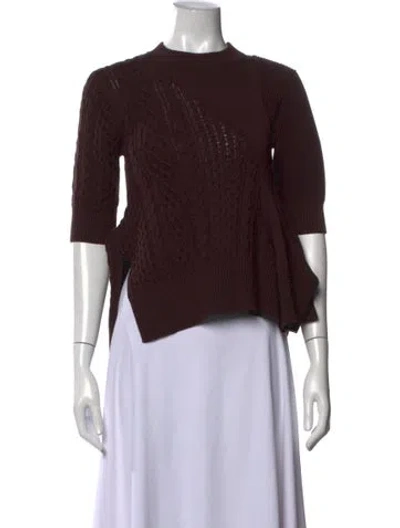 Pre-owned Sacai Mock Neck Sweater In Brown
