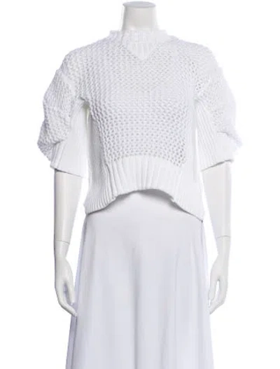 Pre-owned Sacai Mock Neck Sweater In White