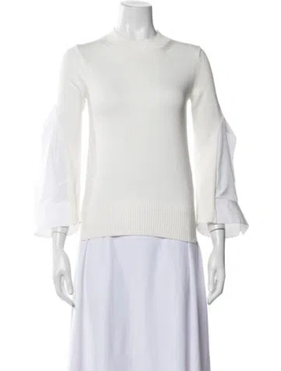 Pre-owned Sacai Mock Neck Sweater In White