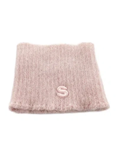 Pre-owned Sacai Mohair Embroidered Head Wrap In Pink