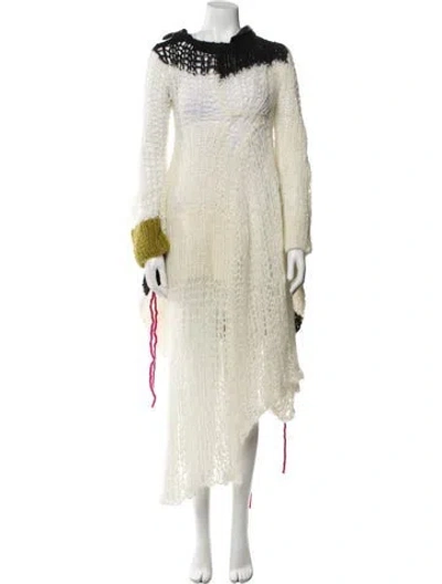 Pre-owned Sacai Mohair Long Dress In Neutral