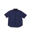 Sacai Moleskin Cotton Shirt In Blue