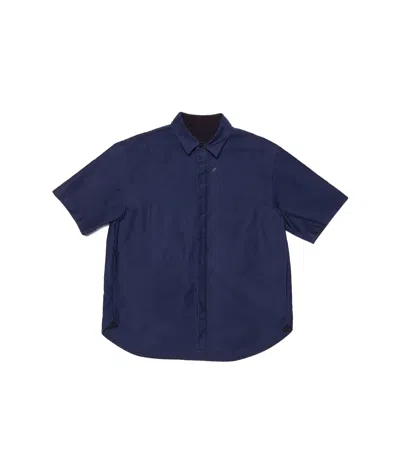 Sacai Moleskin Cotton Shirt In Blue