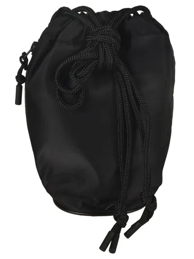 Sacai Monogram Embroidered Bucket Bag In Black