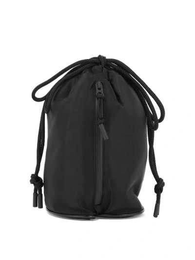 Sacai Monogram-embroidered Drawstring Bucket Bag In Nero