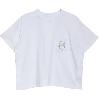 Sacai Monogram Graphic T-shirt In White