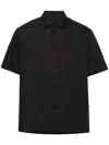 Sacai Motif-embroidered Poplin Shirt In Black