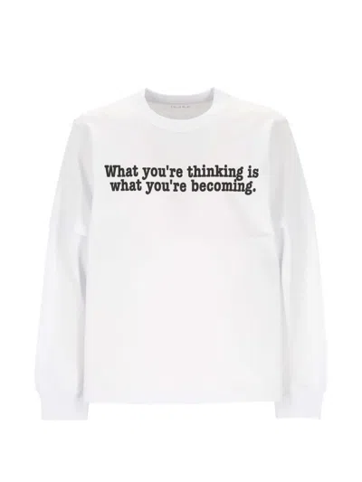 Sacai Muhammad Ali Layered-sleeve T-shirt In White