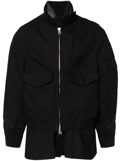 Sacai Cotton-blend Ripstop Jacket In Black