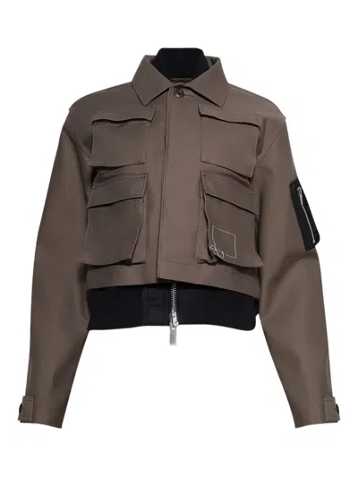Sacai Multi-pocket Jacket In Gray