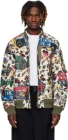 Sacai Multicolor Car Race Tropical Print Bomber Jacket In 199 Ivory